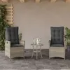 Image de Lot de 2 chaise Vidaxl exterieur empilable non pliable H. 93 cm en resine tressee gris