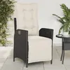 Image de vidaXL Chaise inclinable de jardin et repose-pied noir résine tressée 365280
