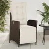 Image de Chaise vidaxl en resine tressee empilable non pliable H. 93 cm exterieur marron