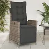 Image de Chaise vidaxl H. 93 cm empilable non pliable en resine tressee exterieur gris