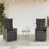 Image de Lot de 2 chaise Vidaxl en rotin empilable non pliable H. 93 cm exterieur gris