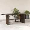 Image de vidaXL Table de Jardin avec Dessus en Verre, Table de Patio Rectangulaire, Meuble d'Extérieur Terrasse, Moderne, Marron 365305