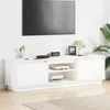 Image de vidaXL Meuble TV Blanc 140x35x40 cm Bois de pin massif 840413