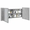 Image de vidaXL Armoire à miroir à LED de bain gris sonoma 100x12x45 cm, armoire à miroir, armoire de maquillage avec miroir, armoire 834960