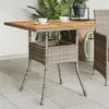 Image de vidaXL Table de Jardin et Dessus en Bois d'Acacia, Table à Manger, Table de Repas, Meuble de Patio Terrasse Extérieur, Gris 365520