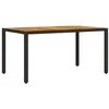 Image de Table de jardin vidaXL et dessus en bois d'acacia noir résine tressée
