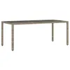 Image de Table de jardin vidaXL dessus en verre Gris 190x90x75cm Résine tressée