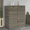 Image de Armoire de rangement de jardin gris 105x55x113cm résine tressée