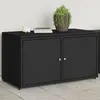 Image de Armoire de rangement jardin noir 110x55x60,5 cm résine tressée