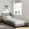 Image de vidaXL Cadre de Lit avec Tête de Lit, Lit Rembourré avec Sommier à Lattes, Lit Simple avec Pied, Lit Adulte de Chambre, Gris 373065
