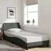 Image de vidaXL Cadre de Lit avec Tête de Lit, Lit Rembourré avec Sommier à Lattes, Lit Simple avec Pied, Lit Adulte de Chambre, Gris 373066