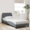 Image de vidaXL Cadre de Lit avec Tête de Lit, Lit Rembourré avec Sommier à Lattes, Lit Simple avec Pied, Lit Adulte de Chambre, Gris 373073