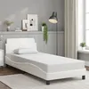 Image de vidaXL Cadre de Lit avec Tête de Lit, Lit Rembourré avec Sommier à Lattes, Lit Simple avec Pied, Lit Adulte de Chambre, 373079