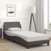 Image de vidaXL Bedframe met hoofdbord kunstleer grijs 80x200 cm373081