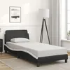 Image de vidaXL Bedframe met hoofdbord kunstleer zwart en wit 80x200 cm373083