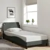 Image de vidaXL Cadre de Lit avec Tête de Lit, Lit Rembourré avec Sommier à Lattes, Lit Simple avec Pied, Lit Adulte de Chambre, Gris 373086
