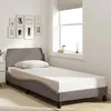 Image de vidaXL Cadre de Lit avec Tête de Lit, Lit Rembourré avec Sommier à Lattes, Lit Simple avec Pied, Lit Adulte de Chambre, 373109
