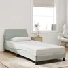 Image de vidaXL Cadre de Lit avec Tête de Lit, Lit Rembourré avec Sommier à Lattes, Lit Simple avec Pied, Lit Adulte de Chambre, Gris 373112