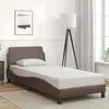 Image de vidaXL Cadre de Lit avec Tête de Lit, Lit Rembourré avec Sommier à Lattes, Lit Simple avec Pied, Lit Adulte de Chambre, 373120