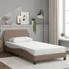 Image de vidaXL Bedframe met hoofdbord kunstleer cappuccinokleurig 100x200 cm373142