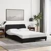 Image de Cadre de lit sans matelas noir 120x200 cm tissu
