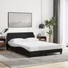 Image de Cadre de lit sans matelas noir 140x190 cm tissu