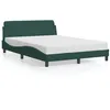 Image de vidaXL Bedframe zonder matras 140x190 cm fluweel donkergroen373175
