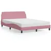 Image de vidaXL Bedframe met hoofdeinde zonder matras 140x190 cm fluweel roze373177