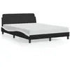 Image de vidaXL Bedframe met hoofdbord kunstleer zwart en wit 140x190 cm373183