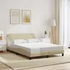 Image de vidaXL Bedframe zonder matras stof cràmekleurig 140x200 cm373190