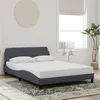 Image de Cadre de lit sans matelas gris foncé 140x200 cm velours