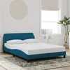 Image de vidaXL Bedframe met hoofdeinde fluweel blauw 140x200 cm373196