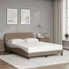 Image de vidaXL Bedframe met hoofdbord kunstleer cappuccinokleurig 140x200 cm373202