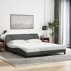 Image de Cadre de lit sans matelas gris foncé 160x200 cm tissu
