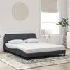 Image de Cadre de lit sans matelas gris foncé 160x200 cm velours