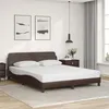 Image de vidaXL Cadre de Lit avec Tête de Lit, Lit Rembourré avec Sommier à Lattes, Lit Double avec Pied Chambre à Coucher, Marron 373220