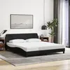Image de Cadre de lit sans matelas noir 180x200 cm tissu