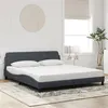 Image de Cadre de lit sans matelas gris foncé 180x200 cm velours