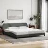 Image de vidaXL Bedframe zonder matras stof donkergrijs 200x200 cm373246