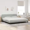 Image de Cadre de lit sans matelas gris clair 200x200 cm velours