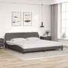 Image de vidaXL Bedframe met hoofdbord kunstleer grijs 200x200 cm373261
