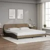 Image de vidaXL Bedframe met hoofdbord kunstleer cappuccinokleurig 200x200 cm373262