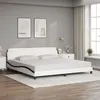 Image de vidaXL Bedframe met hoofdbord kunstleer wit en zwart 200x200 cm373264
