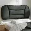 Image de vidaXL Coussin de Tête de Lit, Oreiller de Lecture avec Fermeture à Glissière, Coussin de Lecture pour Lit Chambre, Gris 374526