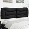 Image de vidaXL Coussin de Tête de Lit, Oreiller de Lecture avec Fermeture à Glissière, Coussin de Lecture pour Lit Chambre, Noir 160 374595