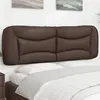 Image de vidaXL Coussin de Tête de Lit, Oreiller de Lecture avec Fermeture à Glissière, Coussin de Lecture pour Lit Chambre, Marron 374597