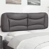 Image de vidaXL Coussin de Tête de Lit, Oreiller de Lecture avec Fermeture à Glissière, Coussin de Lecture pour Lit Chambre, Gris 160 374598