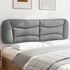 Image de Coussin de tête de lit gris clair 180 cm tissu