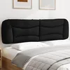 Image de Coussin de tête de lit noir 180 cm tissu