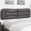 Image de vidaXL Coussin de Tête de Lit, Oreiller de Lecture avec Fermeture à Glissière, Coussin de Lecture pour Lit Chambre, Gris 180 374610